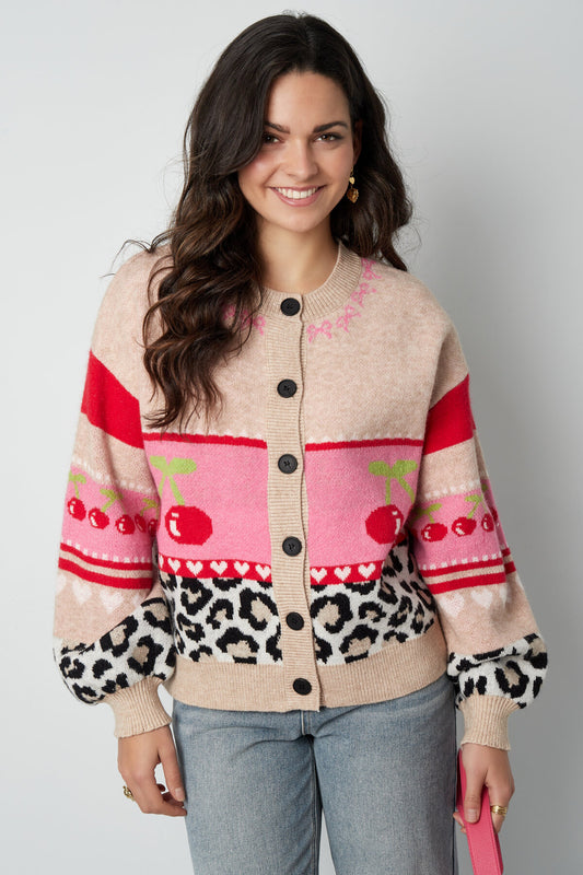 Chic Color Block Knit Cardigan for Fall/Winter
