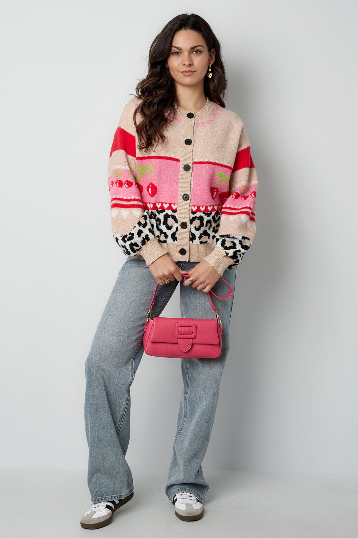 Chic Color Block Knit Cardigan for Fall/Winter