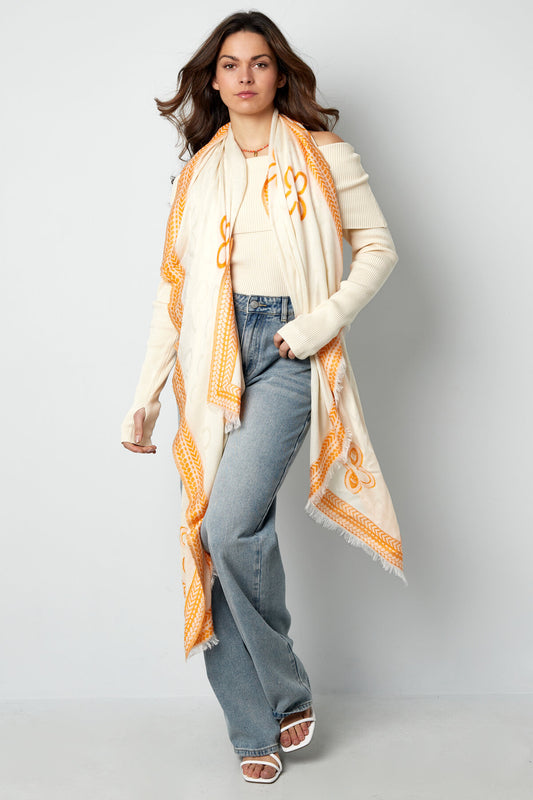 Elegant Summer Scarf in Pink and Orange