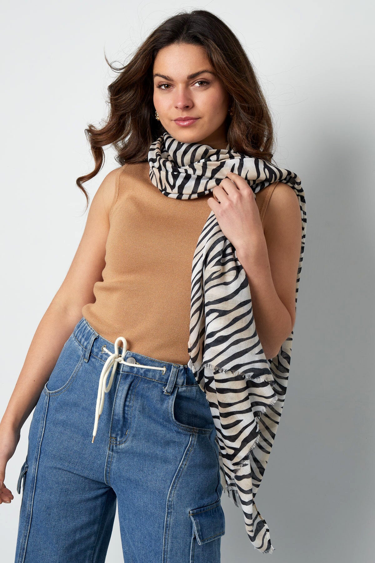 Elegant Beige Summer Scarf for Daily Wear