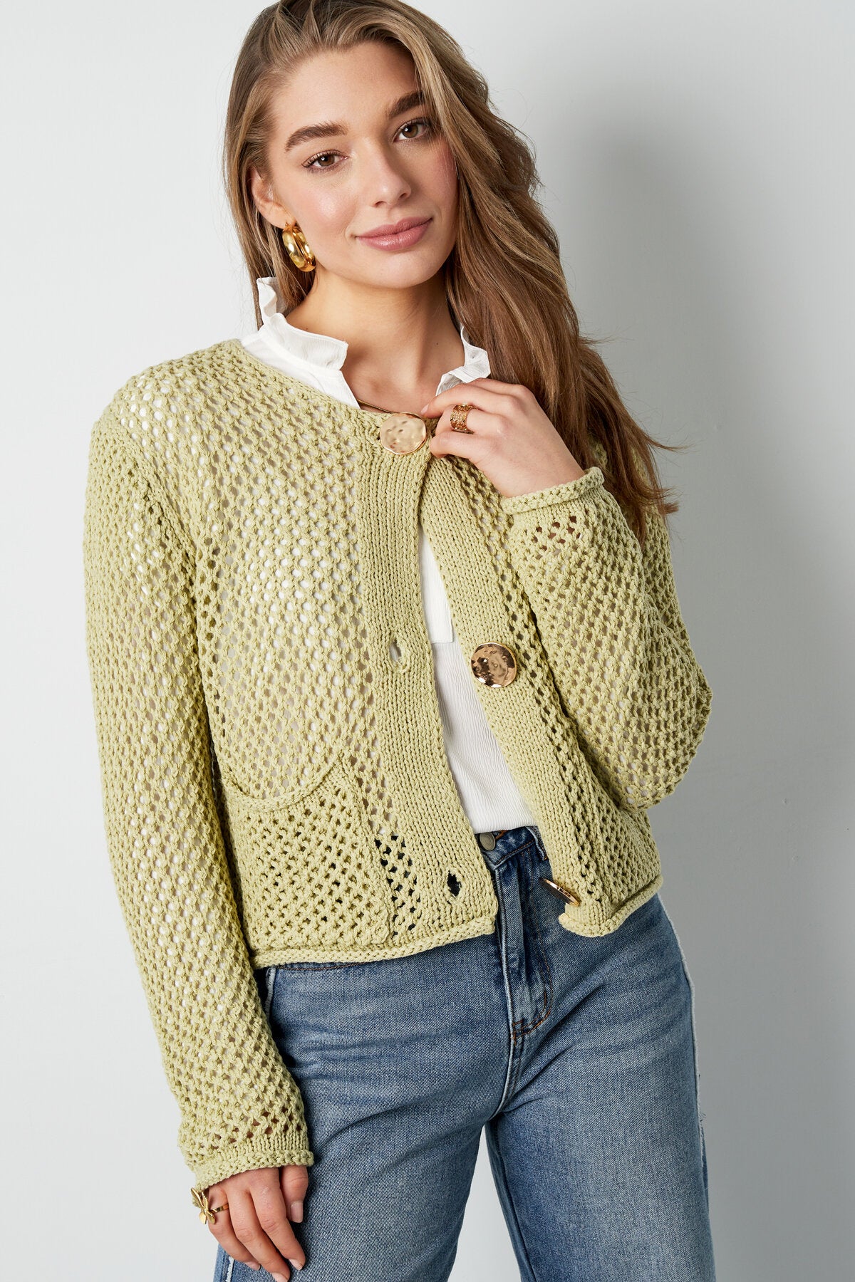 Soft Polyester Knit Cardigan for Cozy Style