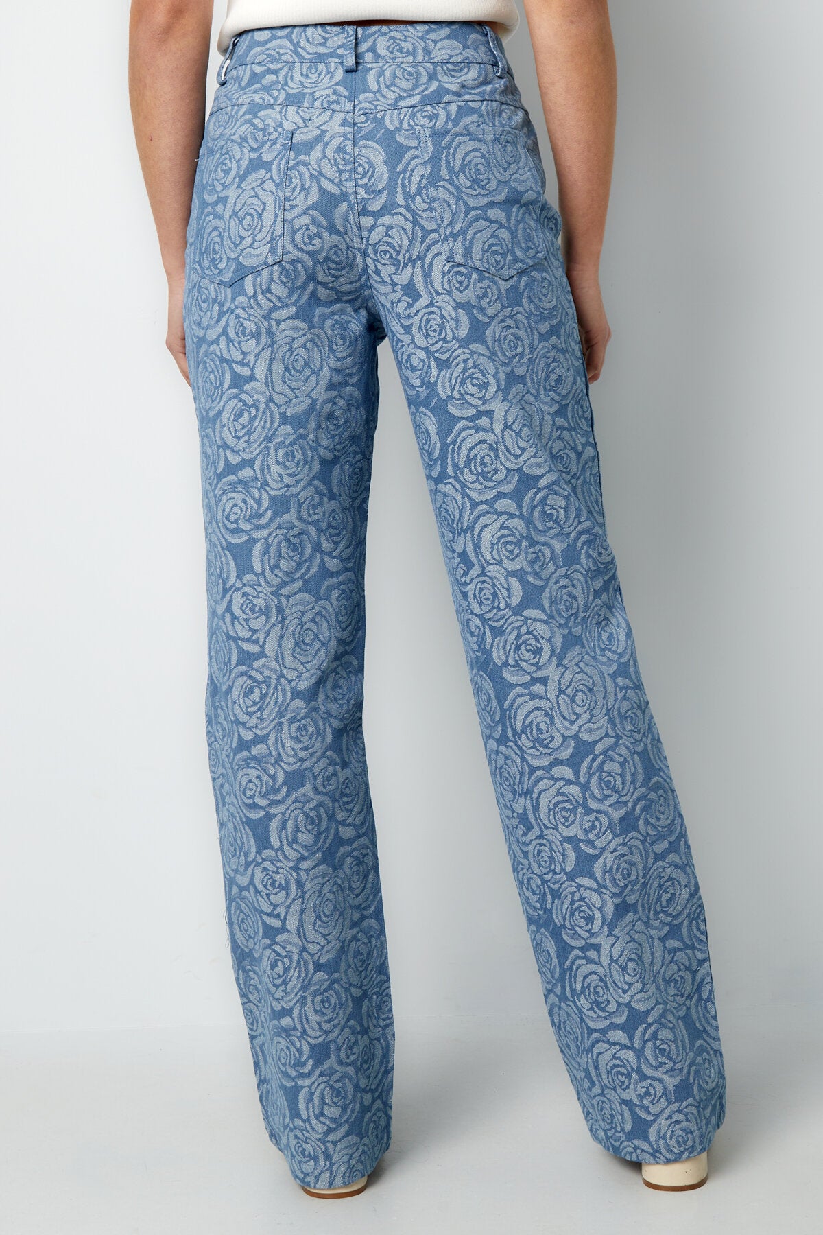 Stylish Cotton Floral Denim Pants for Casual Comfort