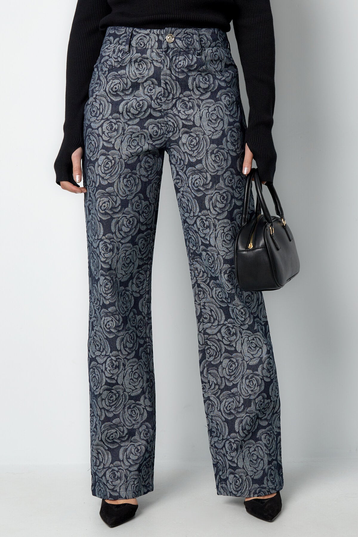 Stylish Cotton Floral Denim Pants for Casual Comfort