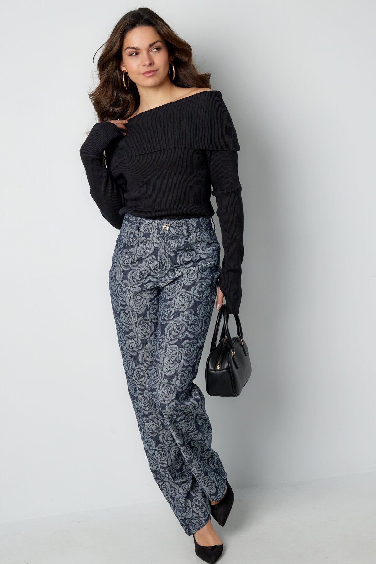 Stylish Cotton Floral Denim Pants for Casual Comfort