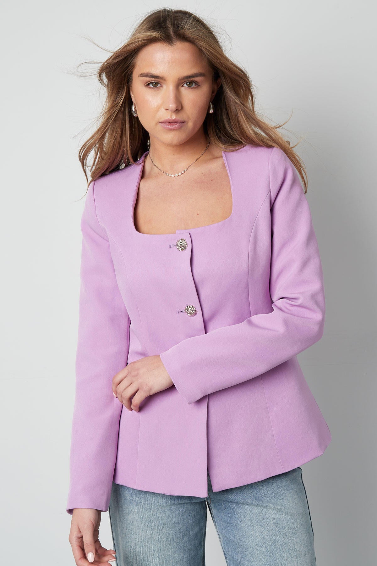Elegant Ladies' Suit Set in Green, Black & Lilac