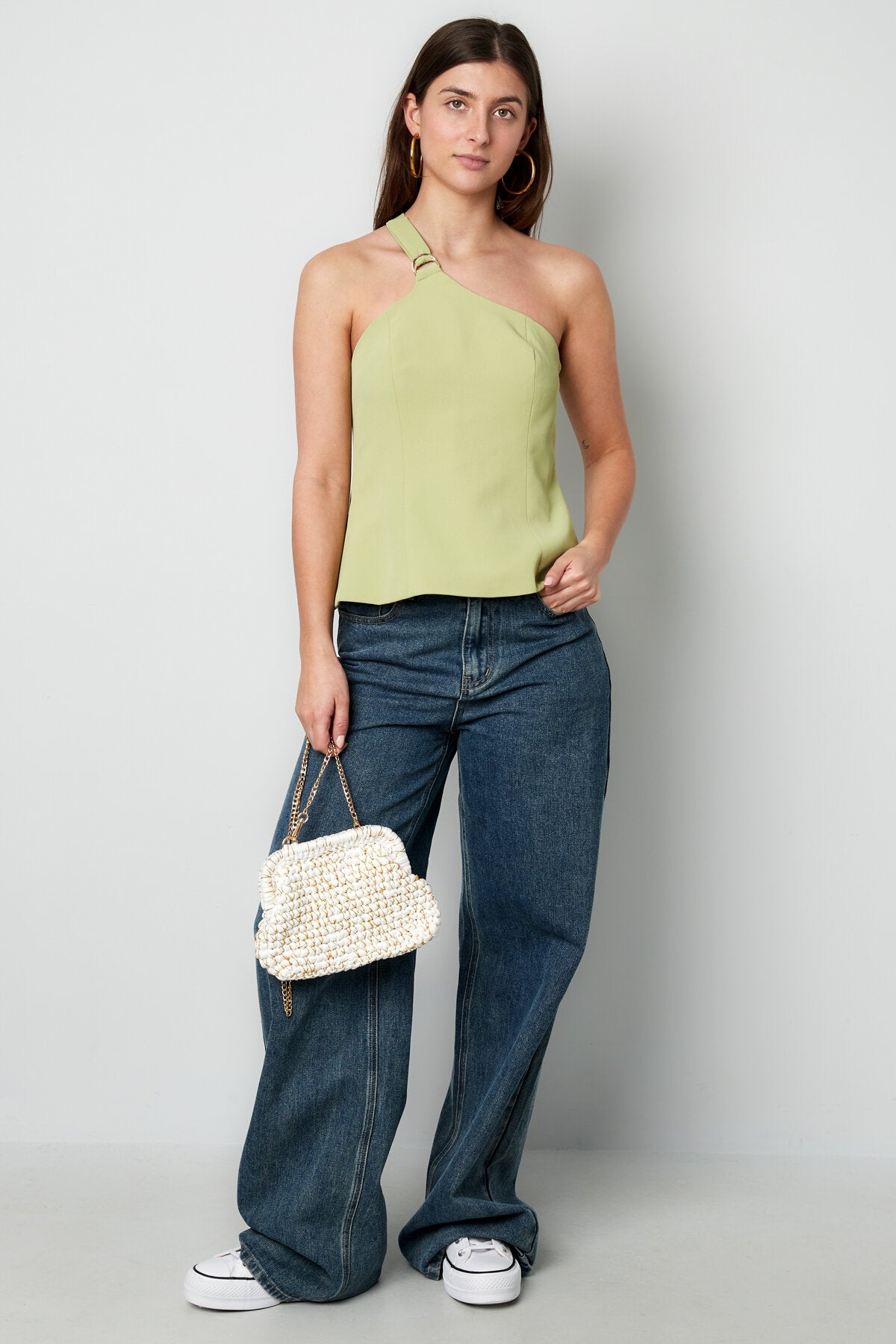 Stylish Sleeveless Top in Pink, Green & Beige - Comfort Meets Fashion