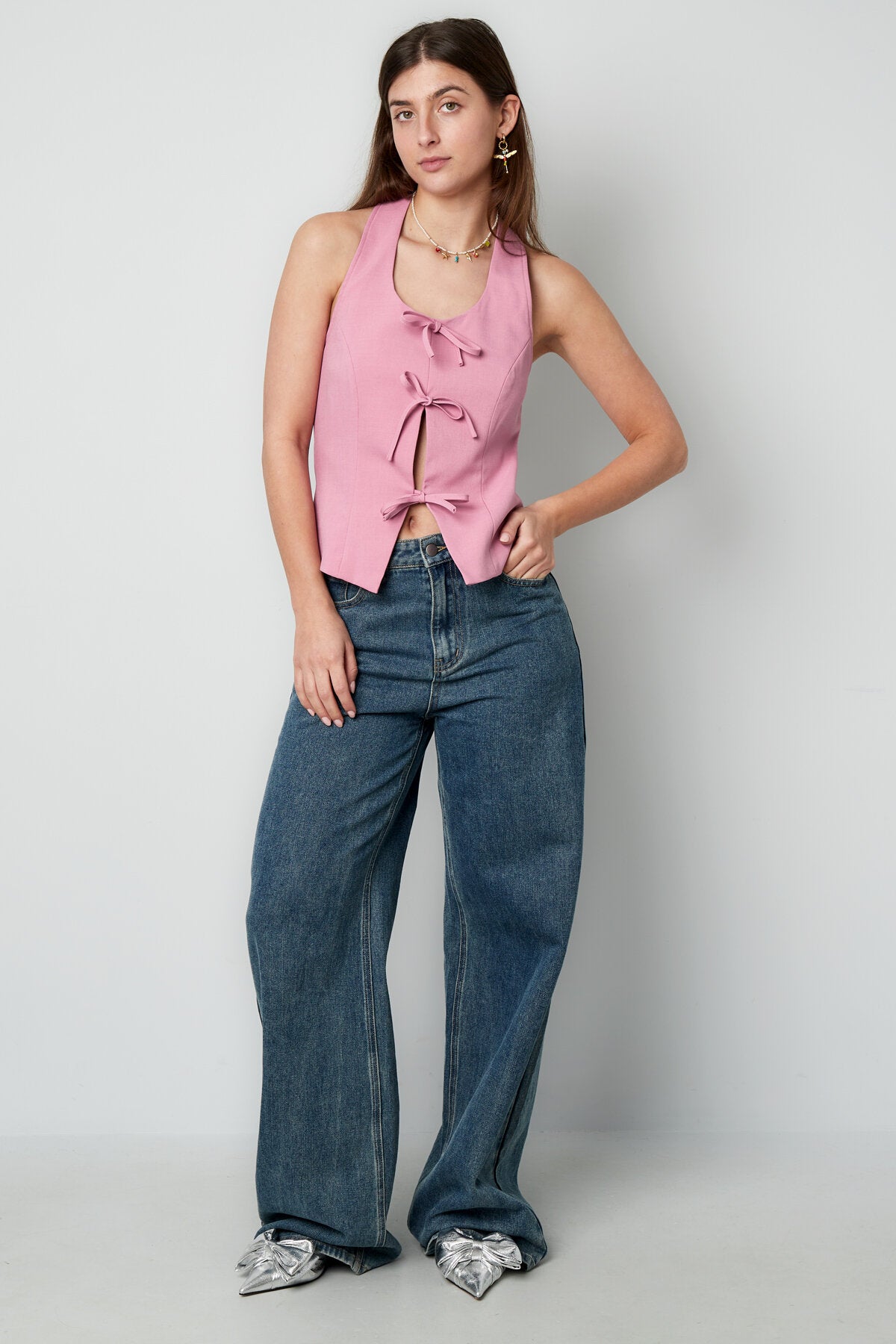 Stylish Bow Sleeveless Top for Spring/Summer