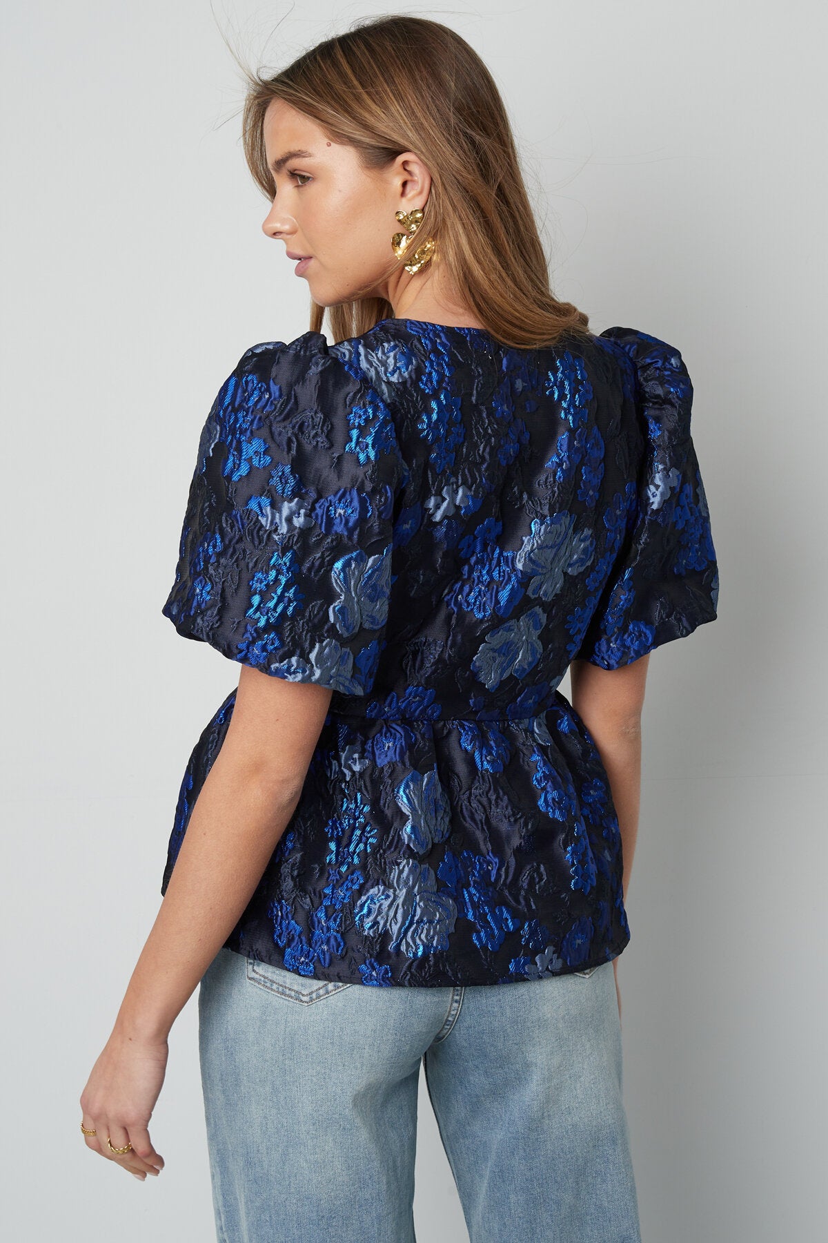 Elegant Floral Short Sleeve Top for Spring/Summer