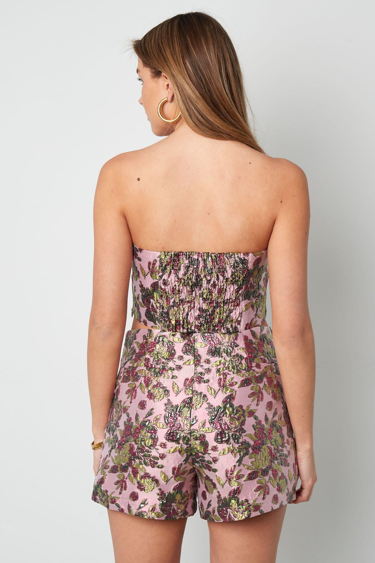 Elegant Sleeveless Top in Pink & Champagne