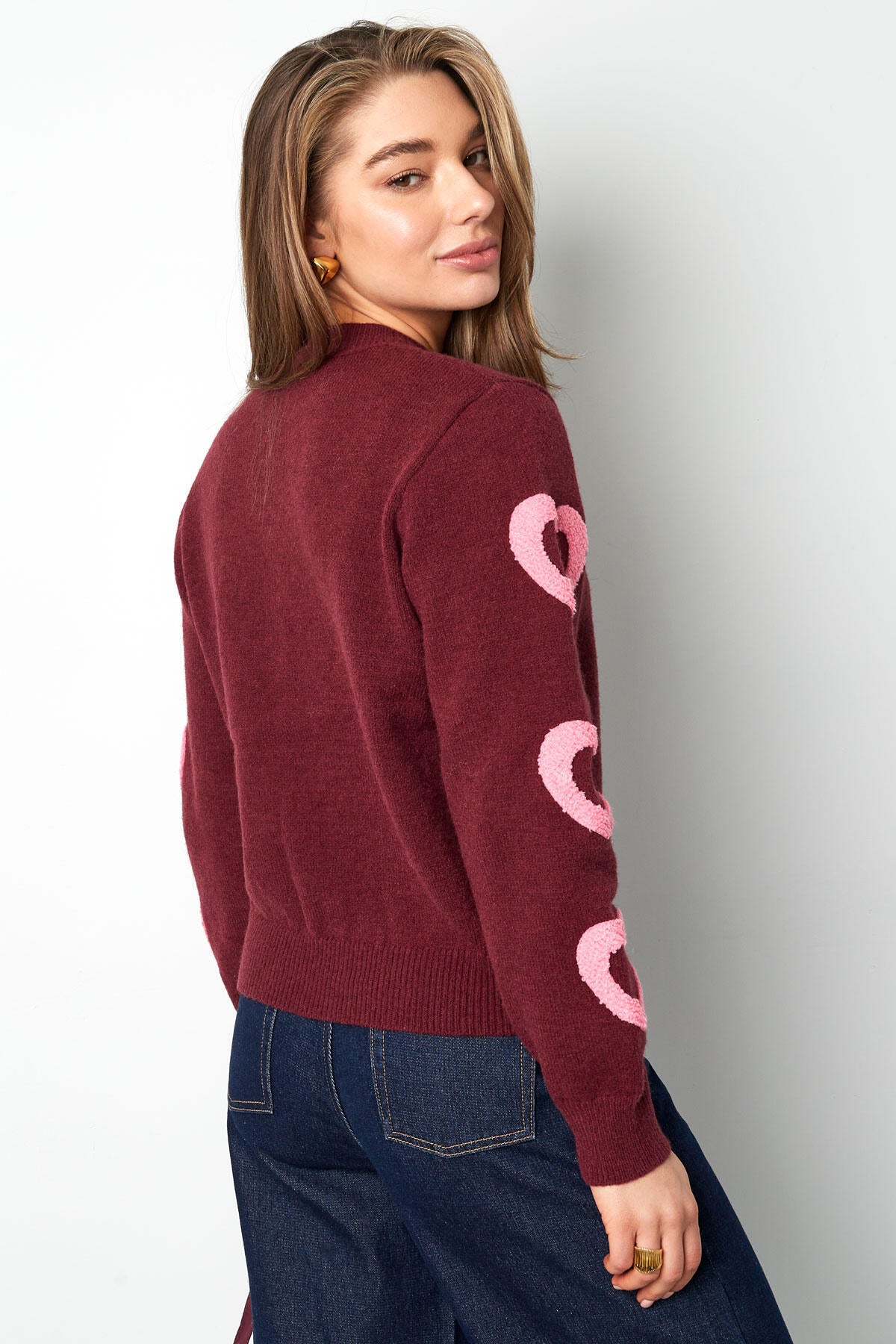 Cozy Knit Sweater for Fall Winter, Pink & Red Options