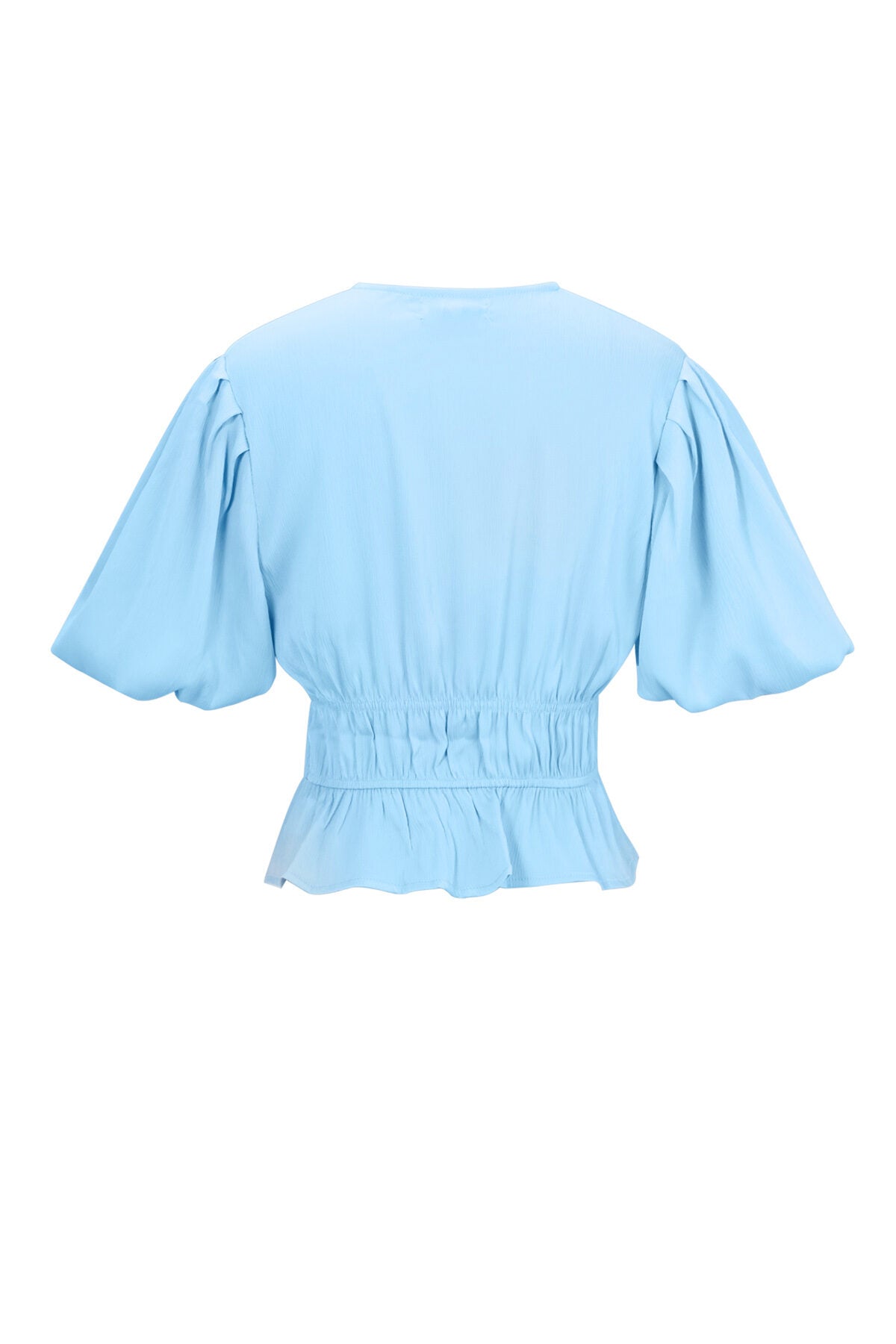 Elegant Short Sleeve Top in Green and Blue