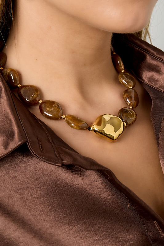 Stylish Acrylic Beaded Necklace for Fall/Winter