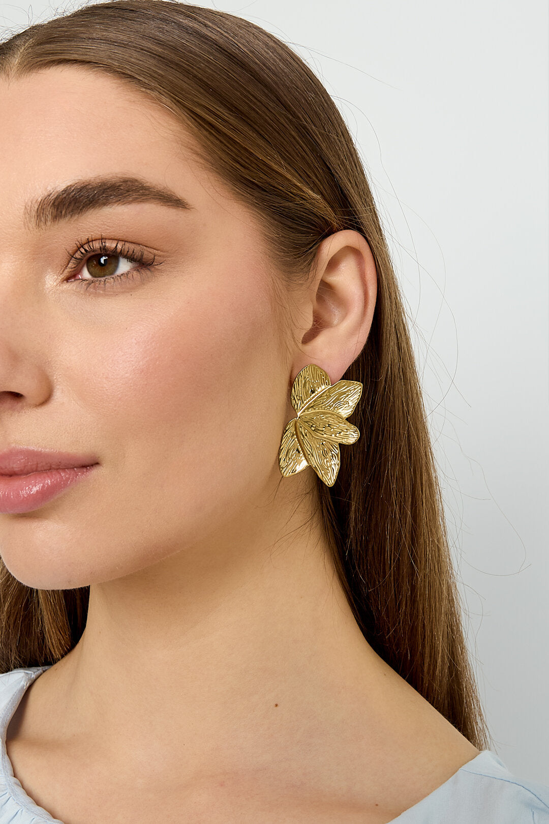 Elegant Gold Leaf Stud Earrings for Everyday Wear