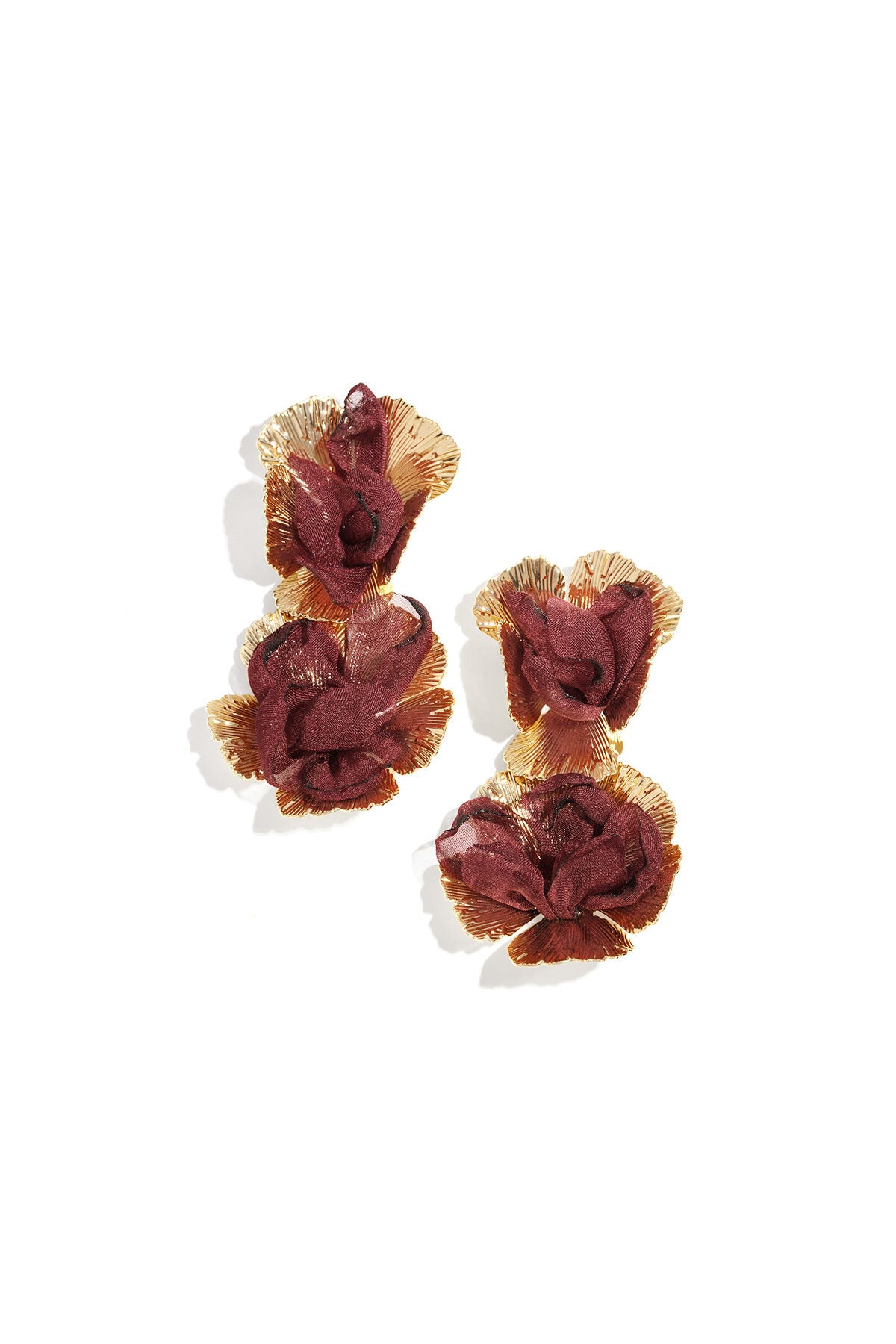 Luxurious Crimson & Dark Brown Drop Earrings for Women