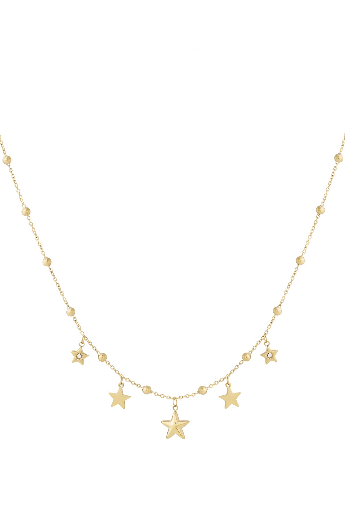 Elegant Star Rhinestone Necklace in Silver & Gold