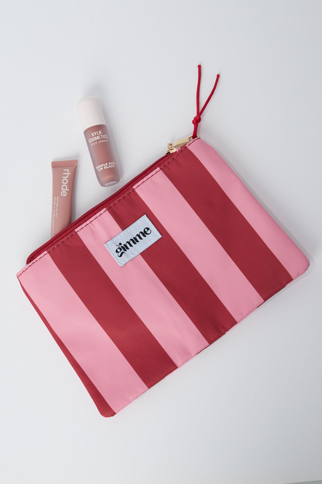 Stylish Pink Stripe Makeup Bag for Daily Use