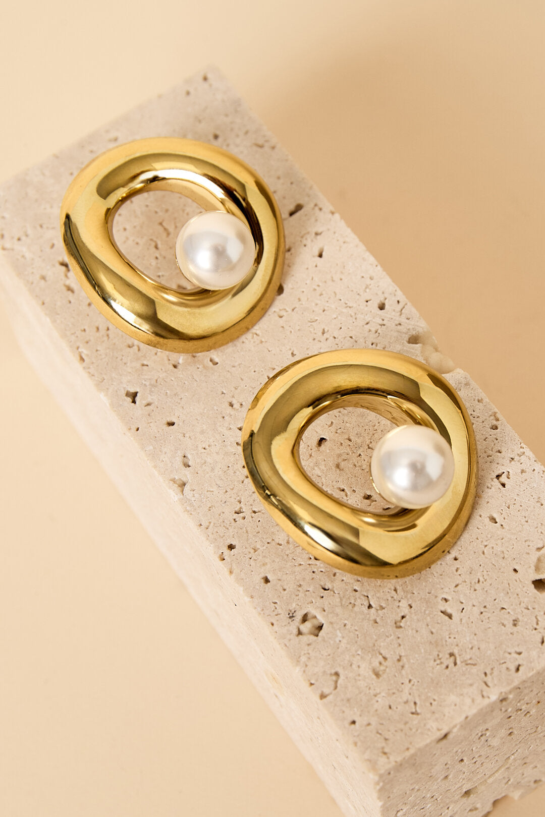 Stylish Stainless Steel Circle Stud Earrings