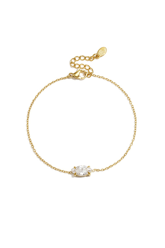 Elegant Ellipse Rhinestone Charm Bracelet