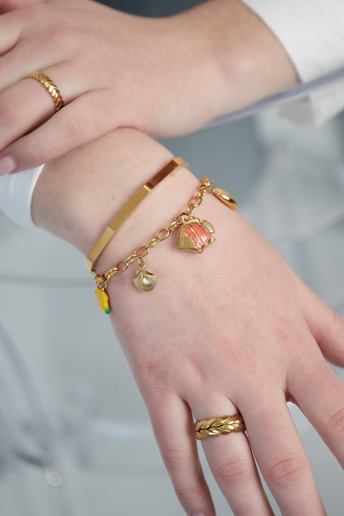 Elegant Gold Color Charm Bracelet for Statement Looks