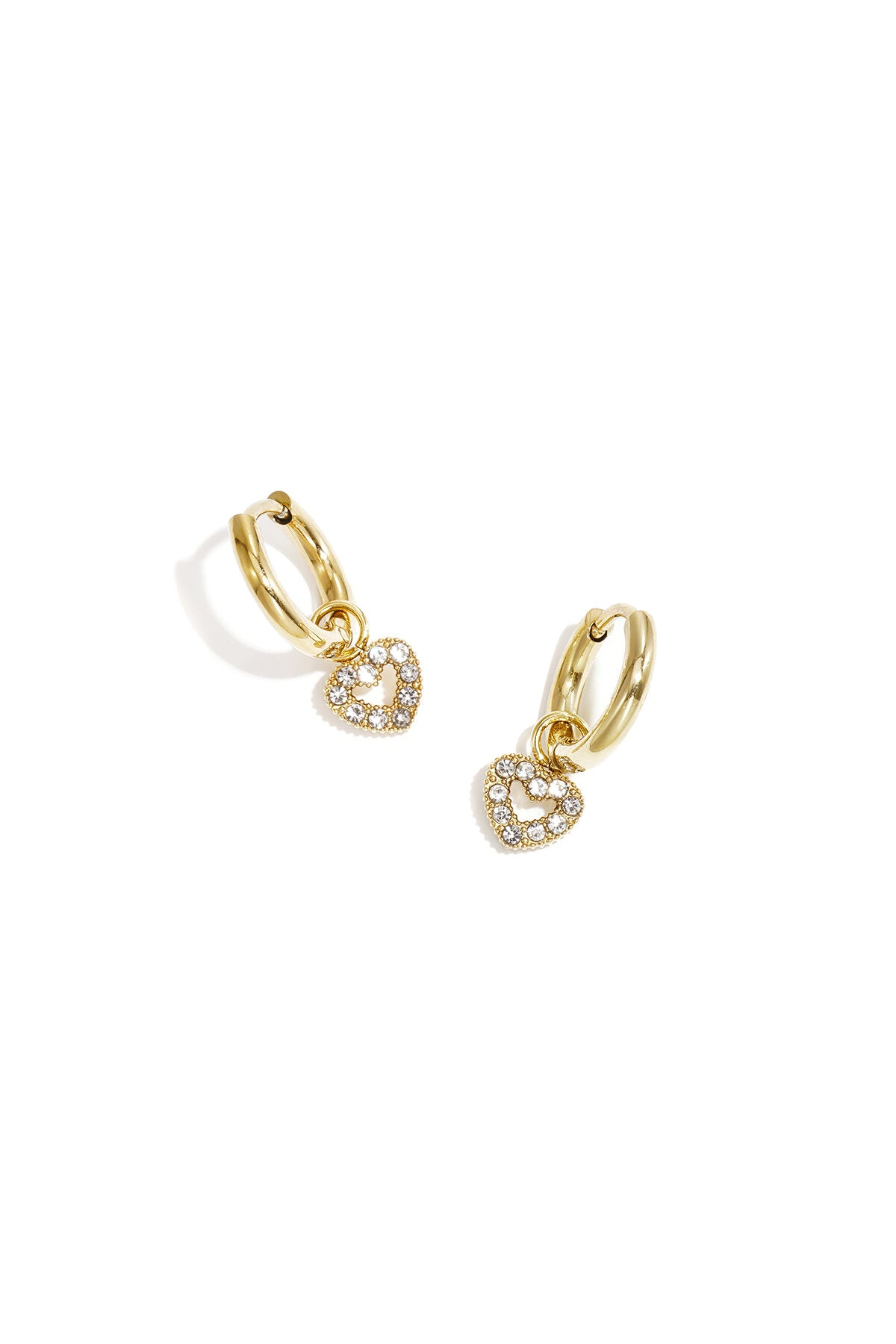 Chic Heart-Shaped Rhinestone Drop Earrings for Spring