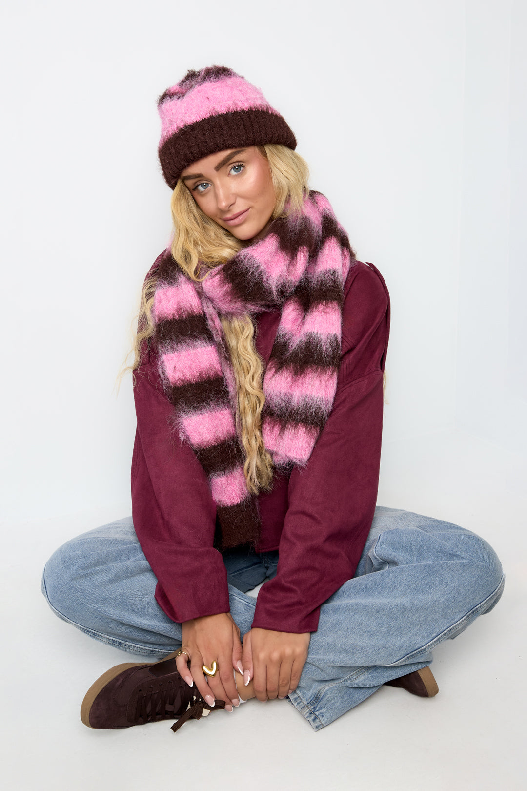 Muts met strepen, casual, polyester, dagelijkse accessoires