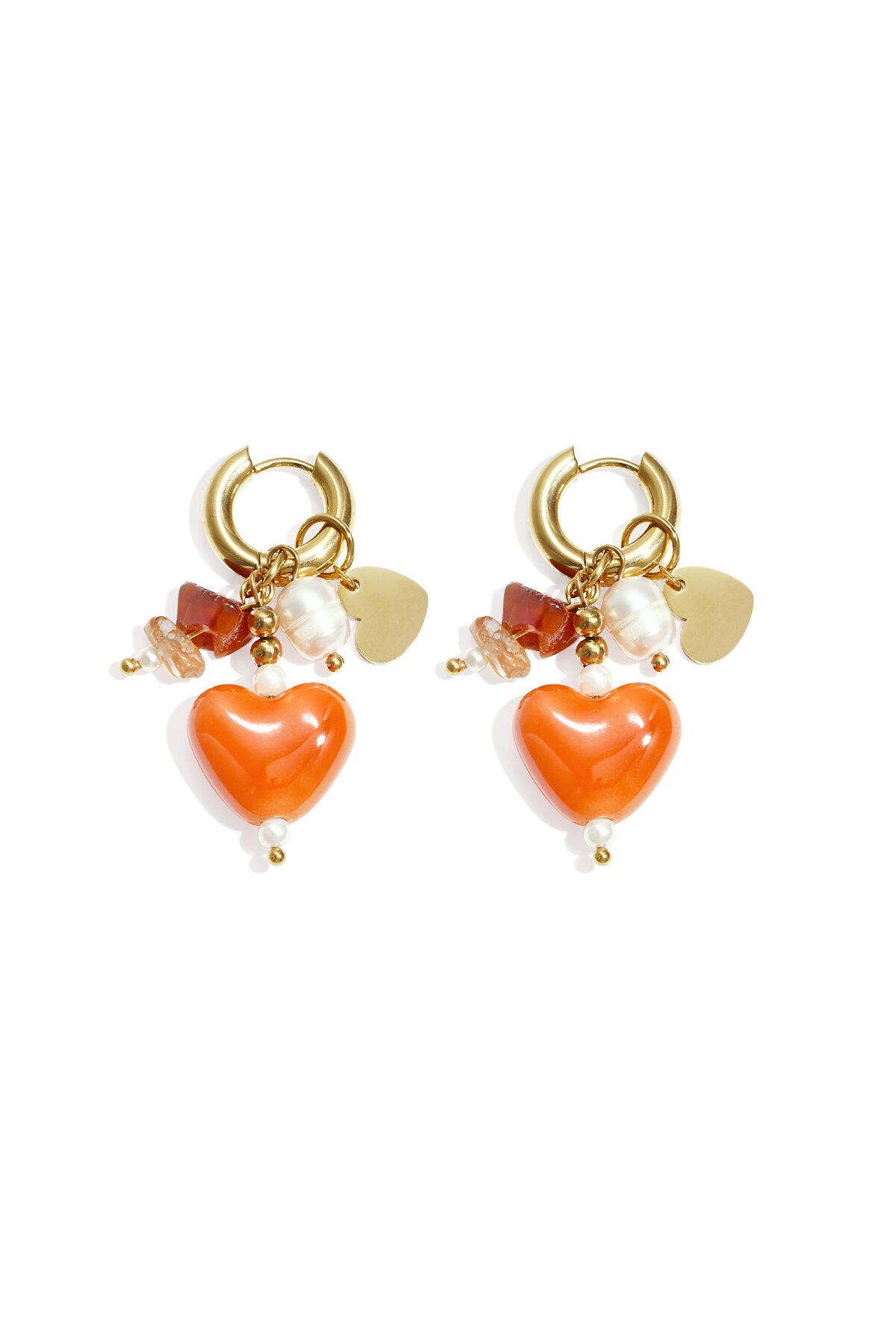 Charming Heart Loop Bead Earrings for Women