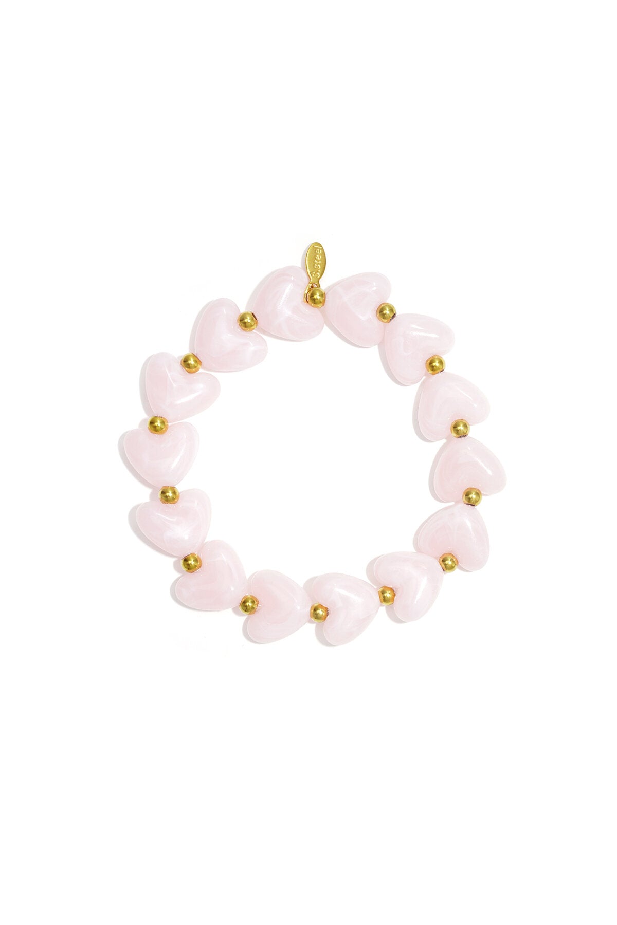 Armband hart kralen wit/gebroken wit acryl