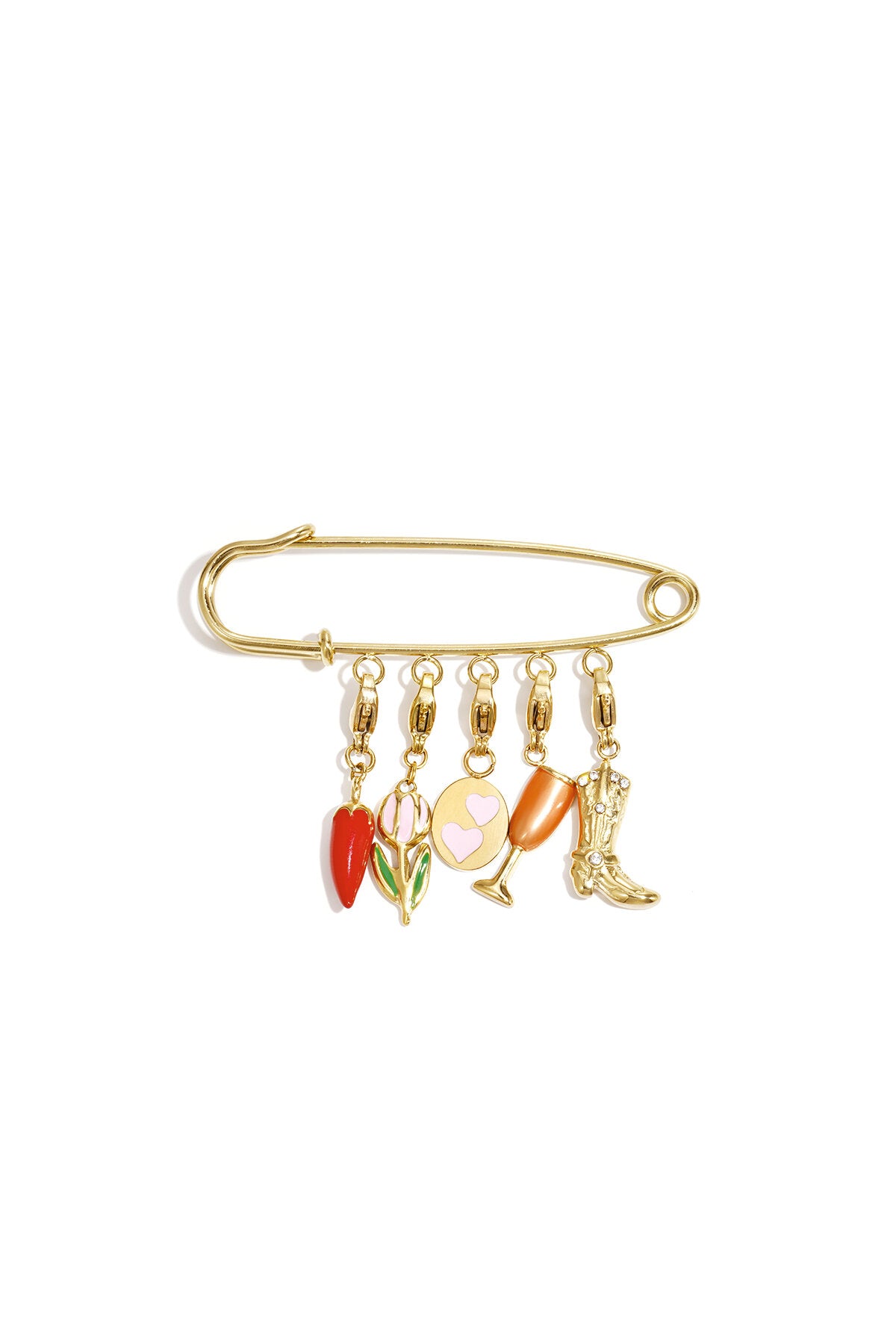 Elegant Gold-Toned Stainless Steel Brooch
