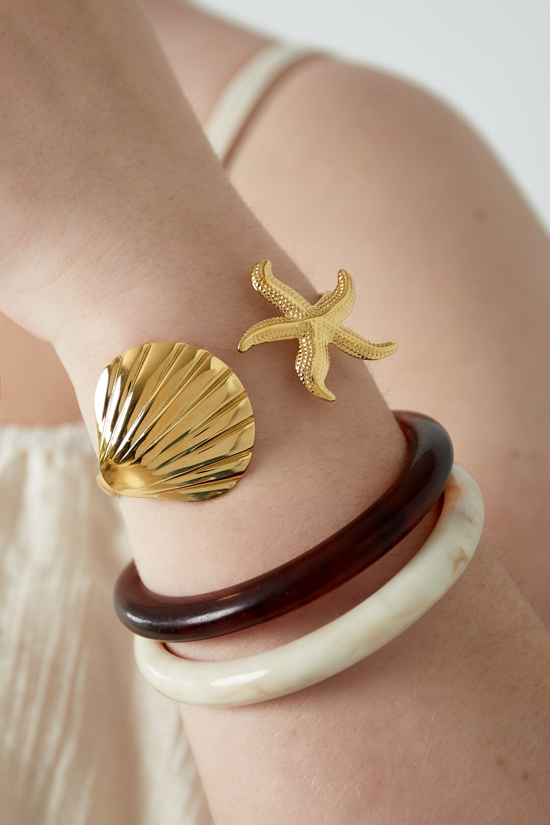 14K Gold Plated Oceanic Style Bangle for Spring/Summer