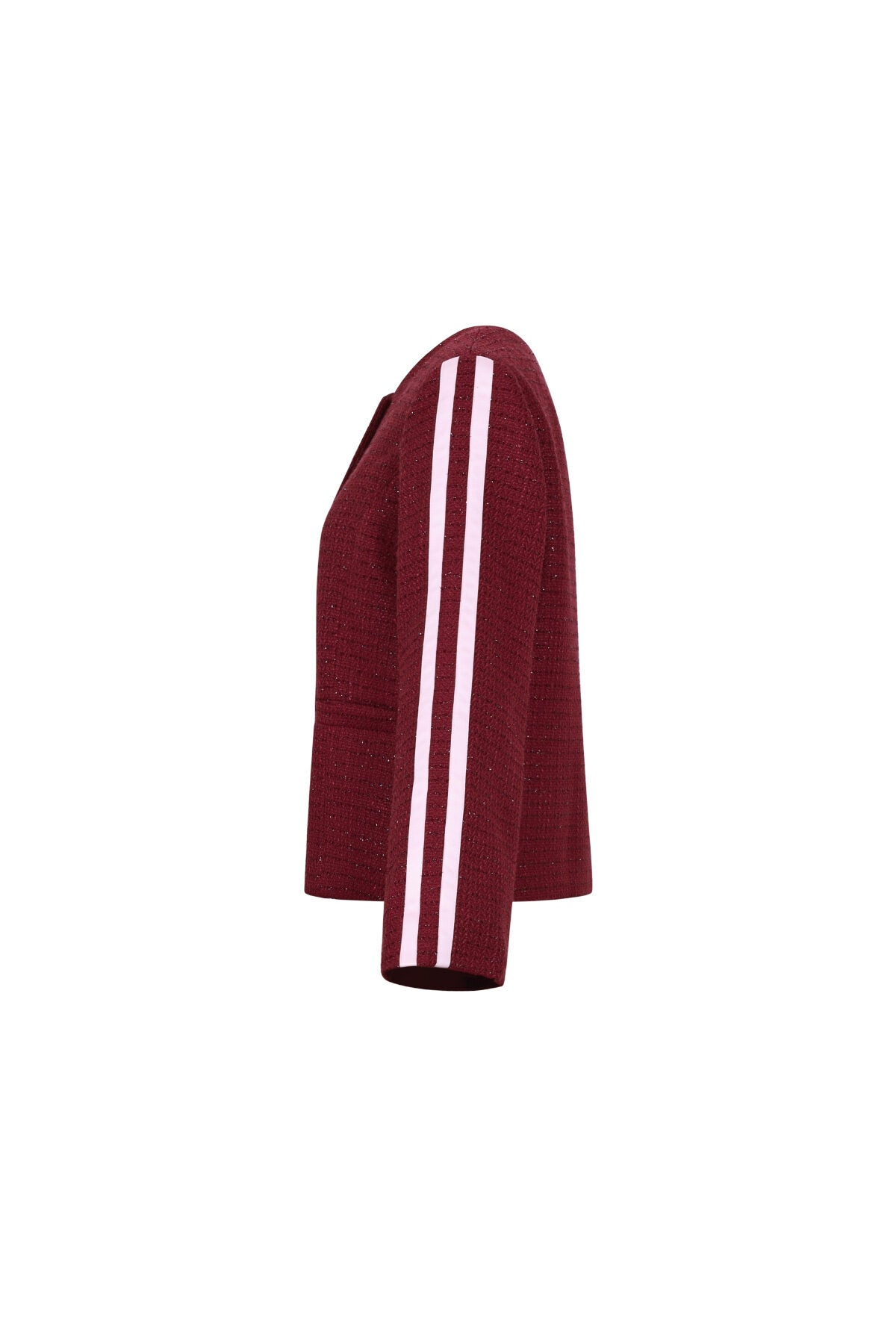 Elegant Plaid Wine Red & Black Jacket for Fall/Winter