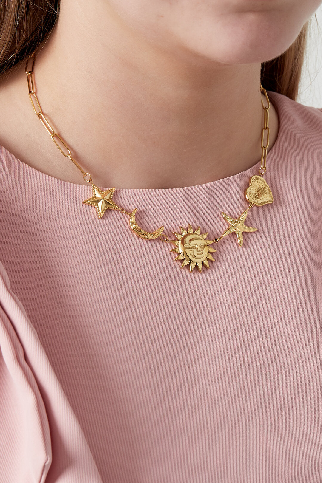 Elegant Sun Pendant Necklace for Women - Spring/Summer