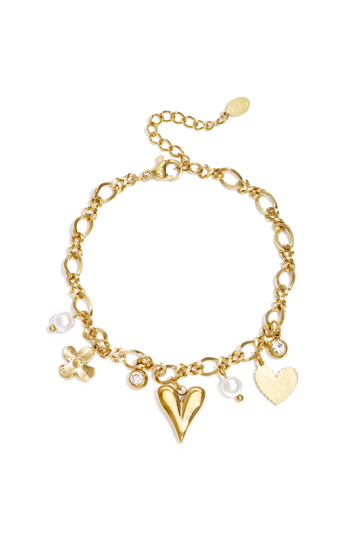 Elegant Gold-Toned Charm Bracelet for Women