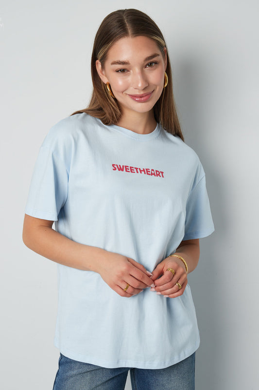 Comfortable All Fit Knitted T-Shirt in Grey & Baby Blue