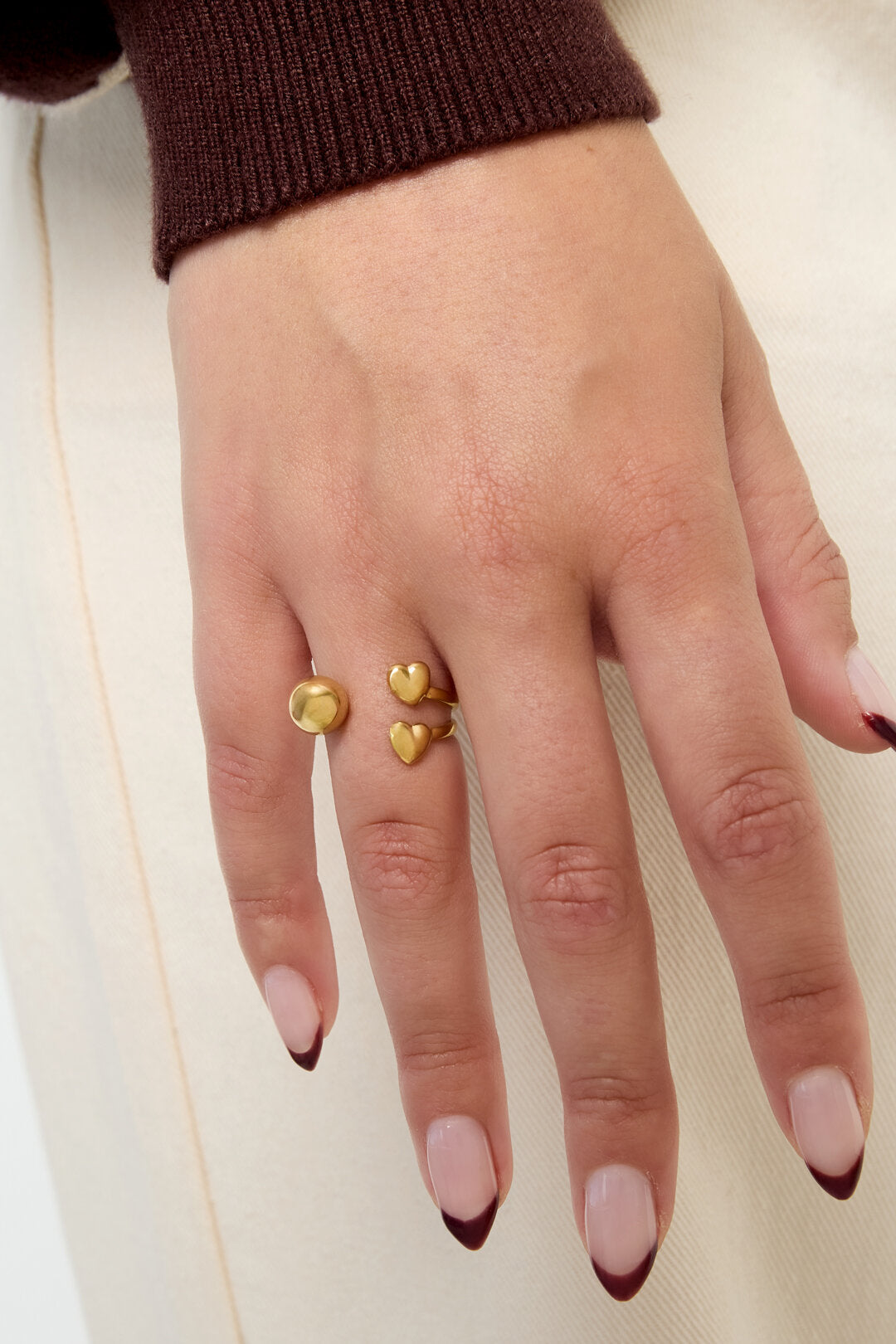 Stylish Minimalist Heart Ring in Silver & Gold