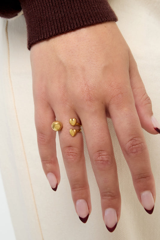 Stylish Minimalist Heart Ring in Silver & Gold