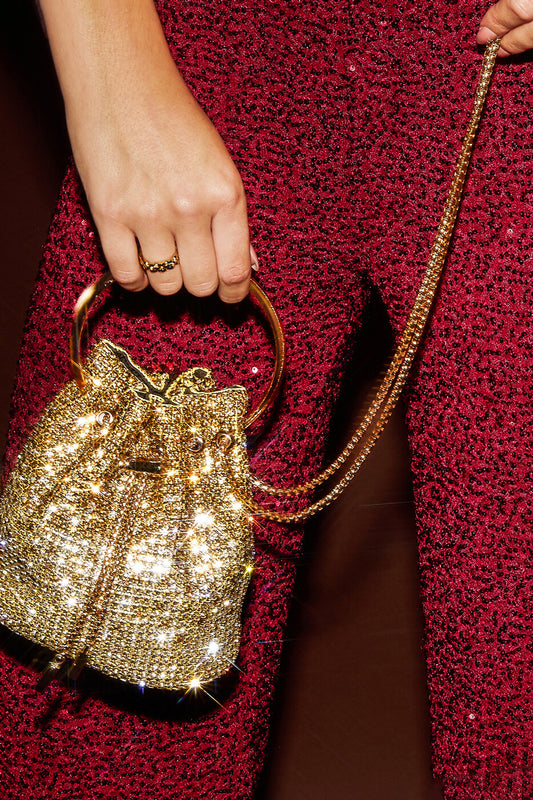 Elegant Champagne Handbag for Women - Luxurious Party Accessory