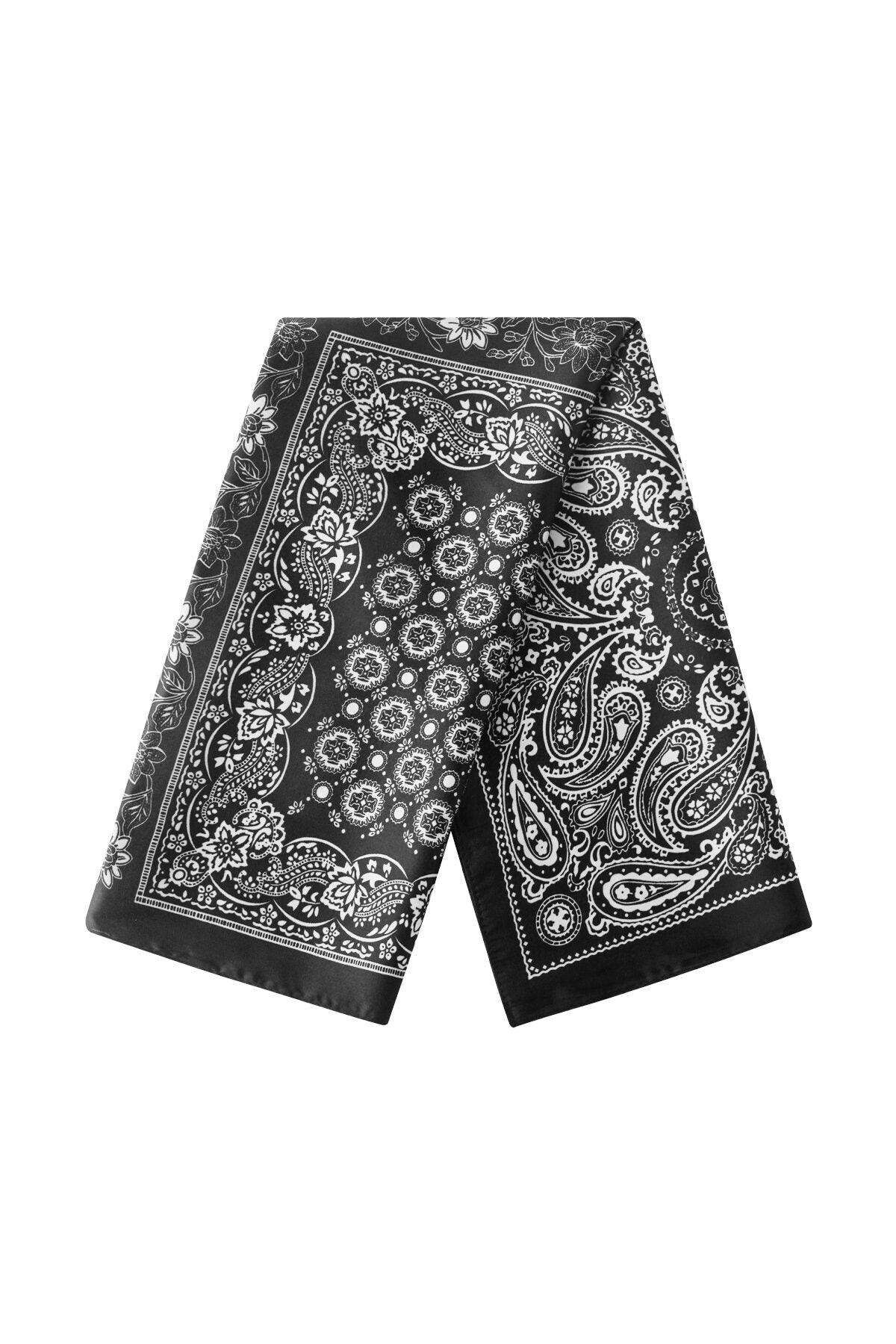 Elegant Black Paisley Summer Scarf for Women