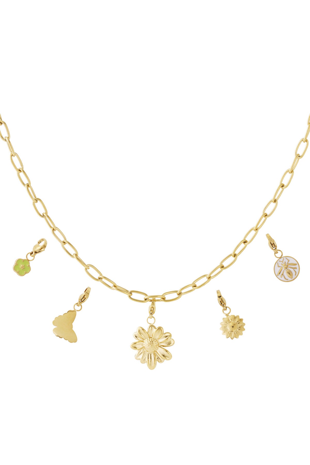 Elegant 14K Gold Plated Flower Pendant Necklace