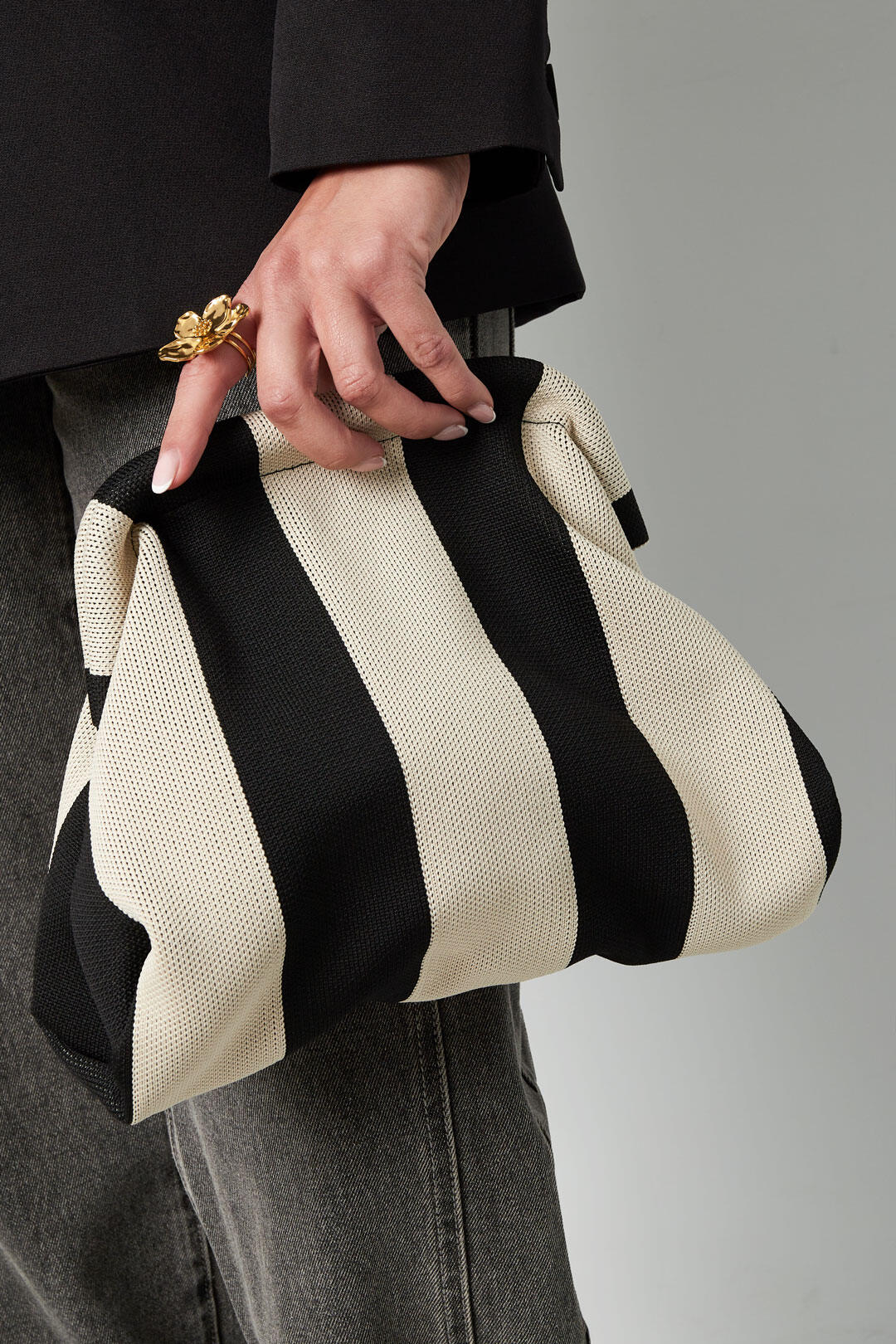 Chic Cotton Half-moon Crossbody Bag for Daily Wear