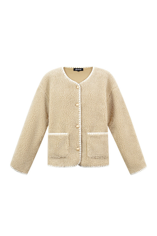 Stylish Color Clash Woven Jacket for Fall/Winter