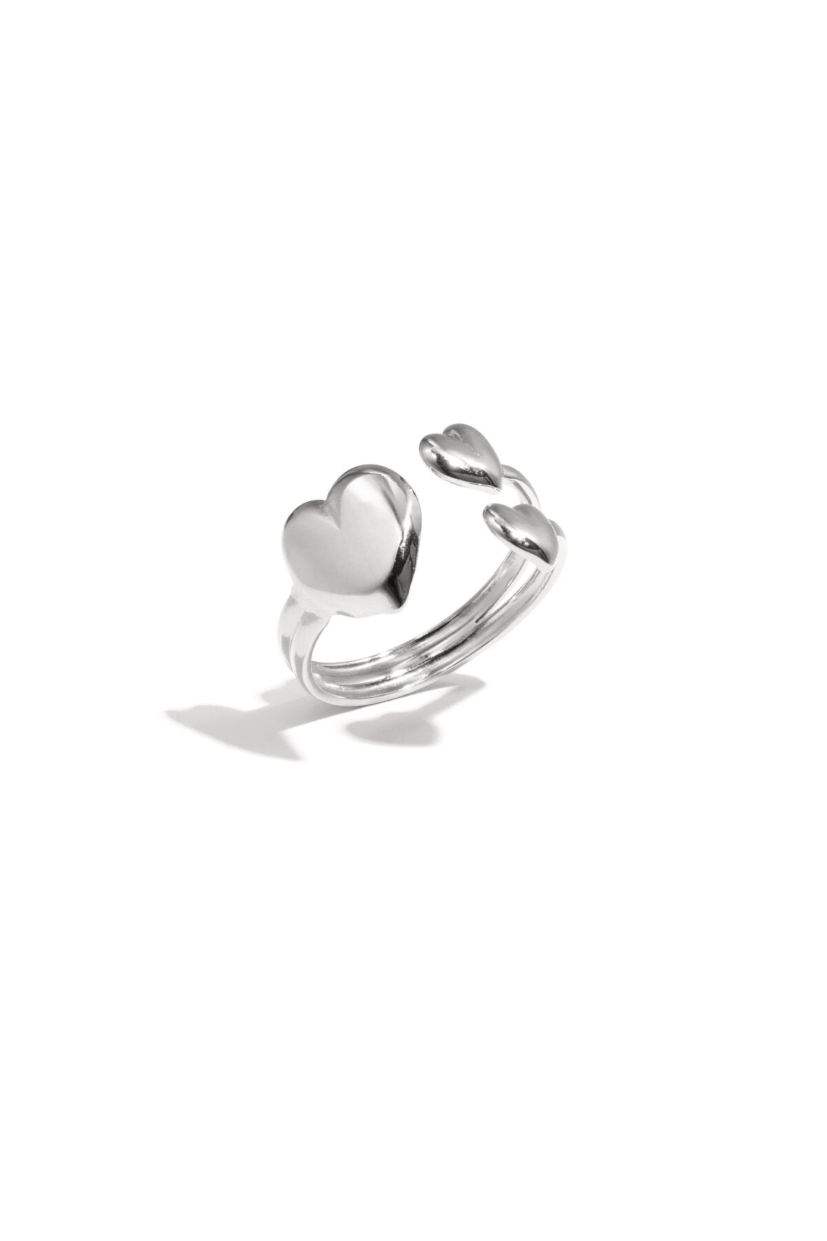 Elegant Adjustable Minimalist Heart Ring - Silver & Gold
