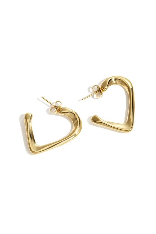Lumé Simple Heart Hoop Earrings - Timeless Elegance