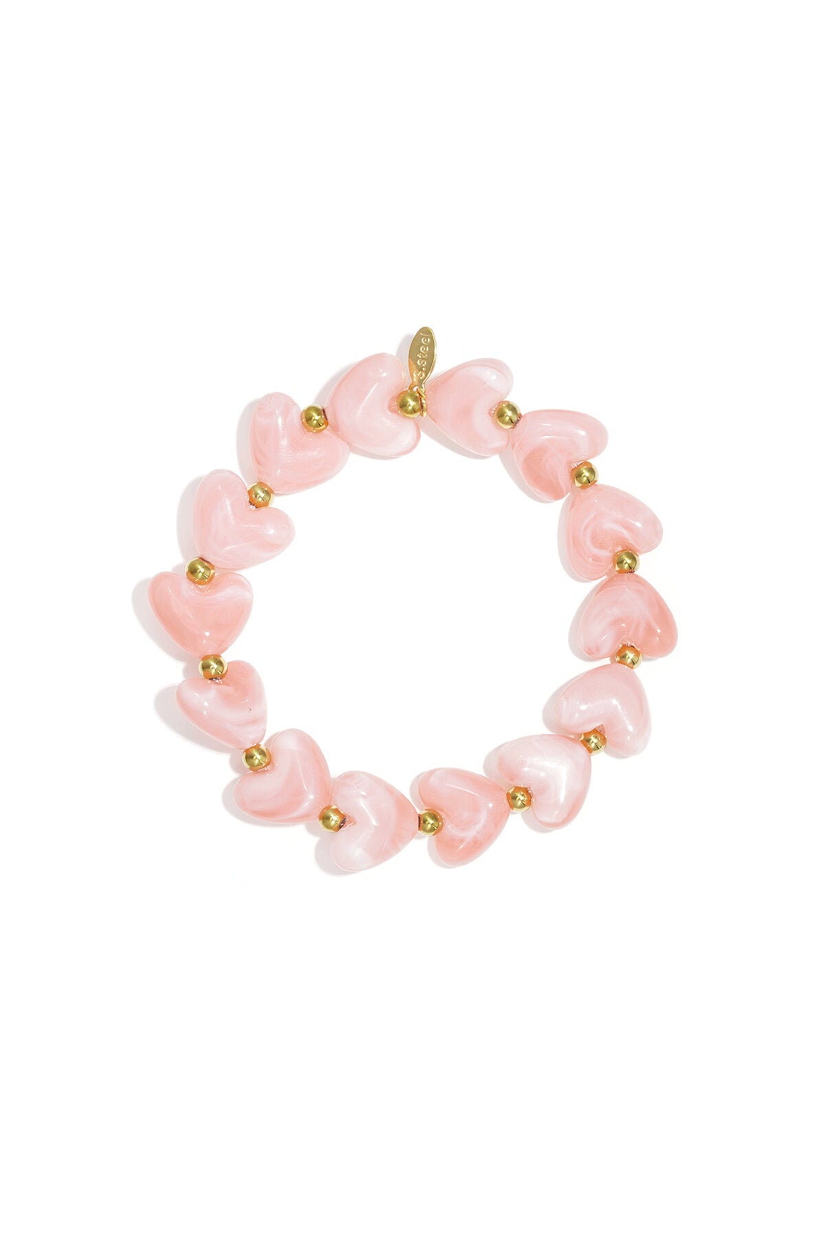 Armband hart kralen wit/gebroken wit acryl