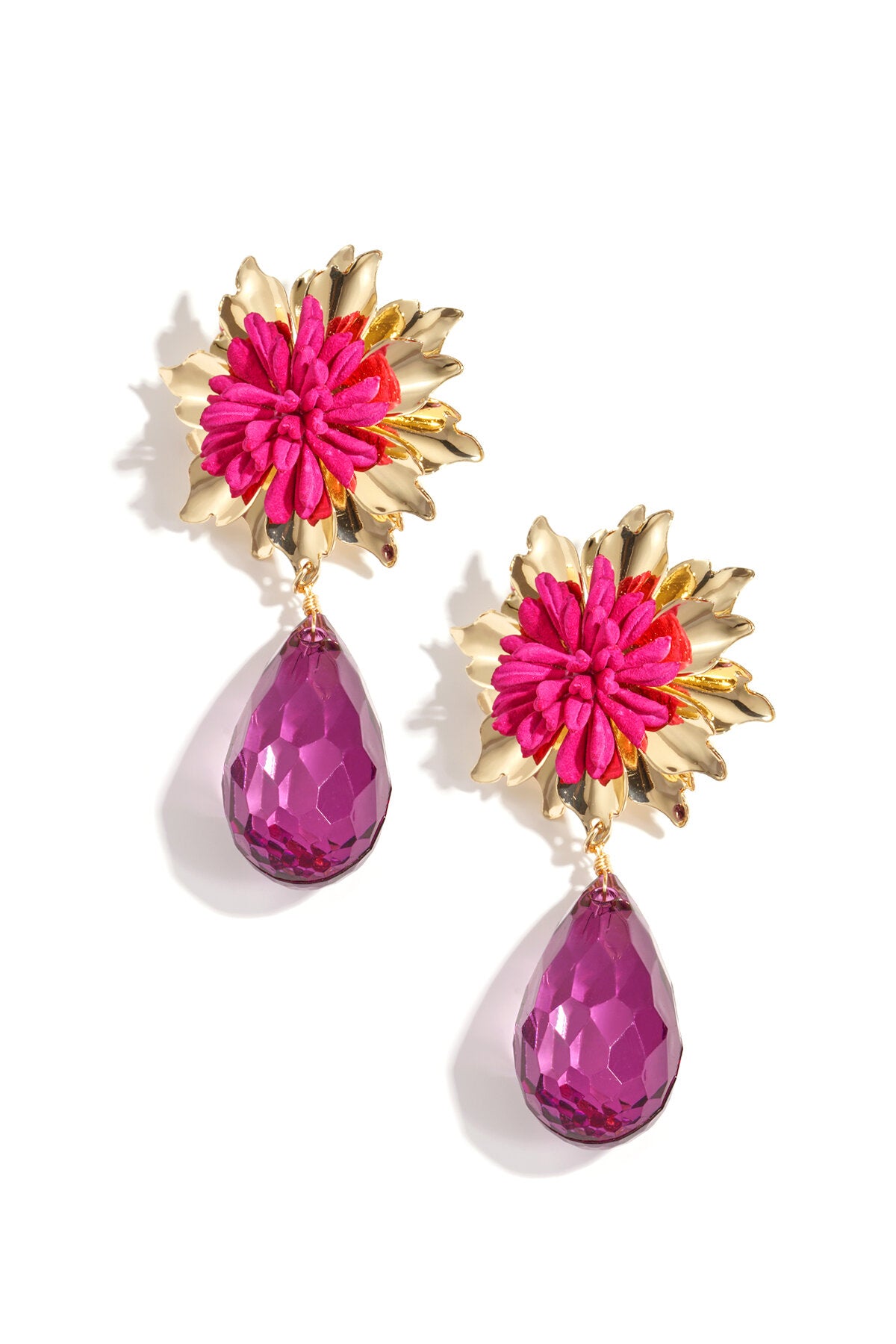 Luxurious Resin Flower Drop Earrings for Elegant Gatherings