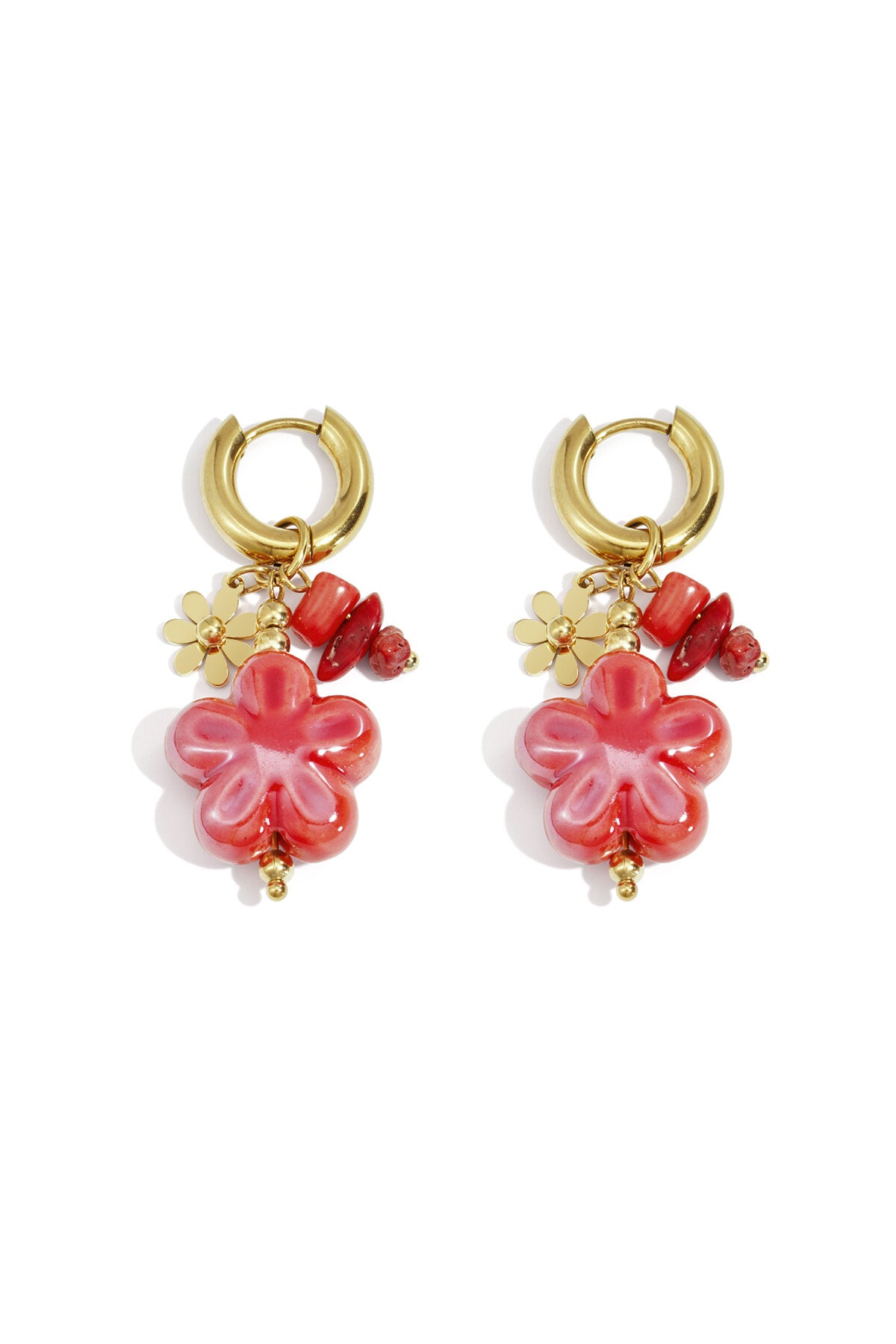Stylish Stainless Steel Flower Drop Earrings for Women
