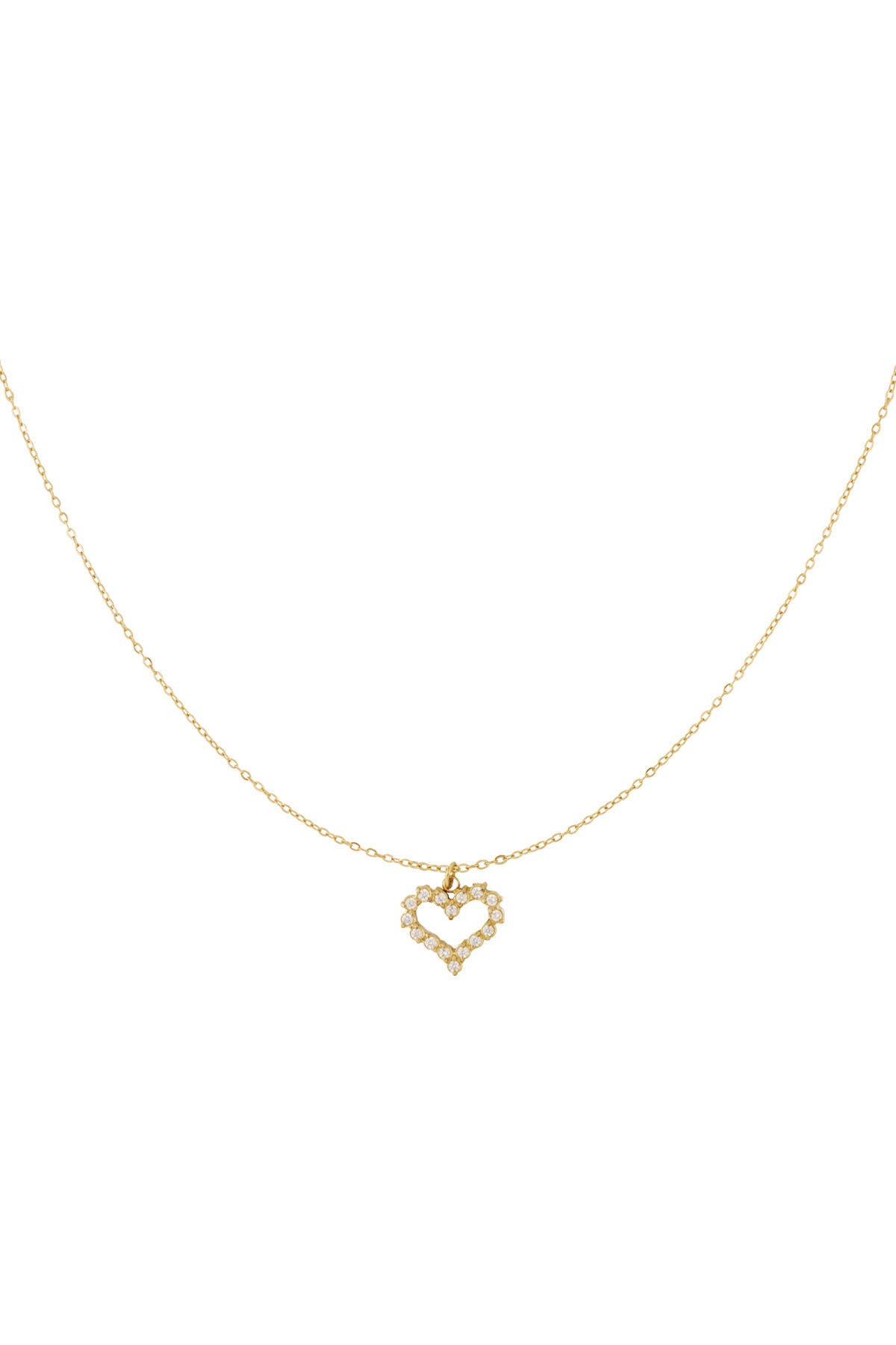 Elegant Heart Pendant Necklace, 14K Gold & Silver
