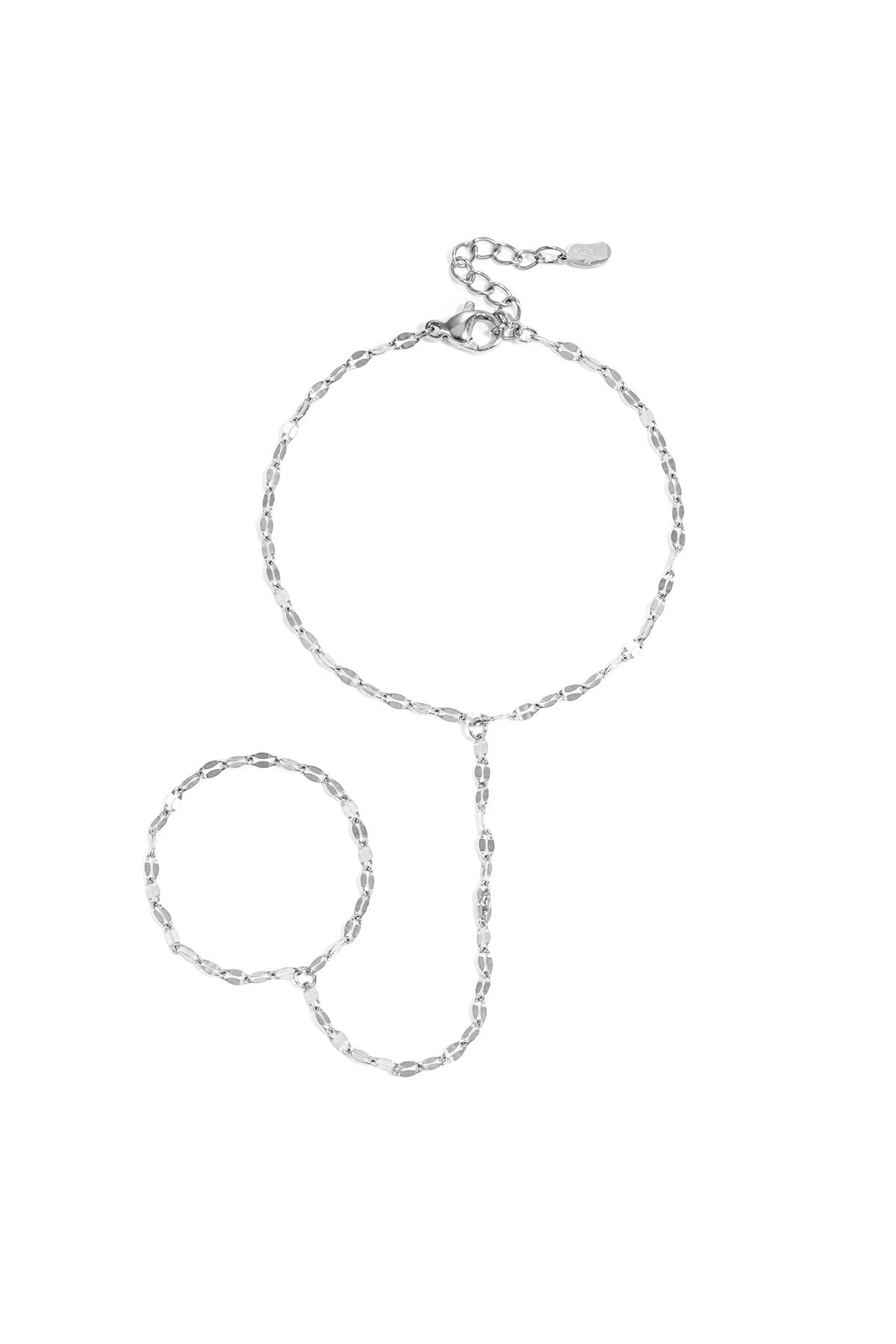 Elegant Silver & Gold Hand Chain for Everyday Wear