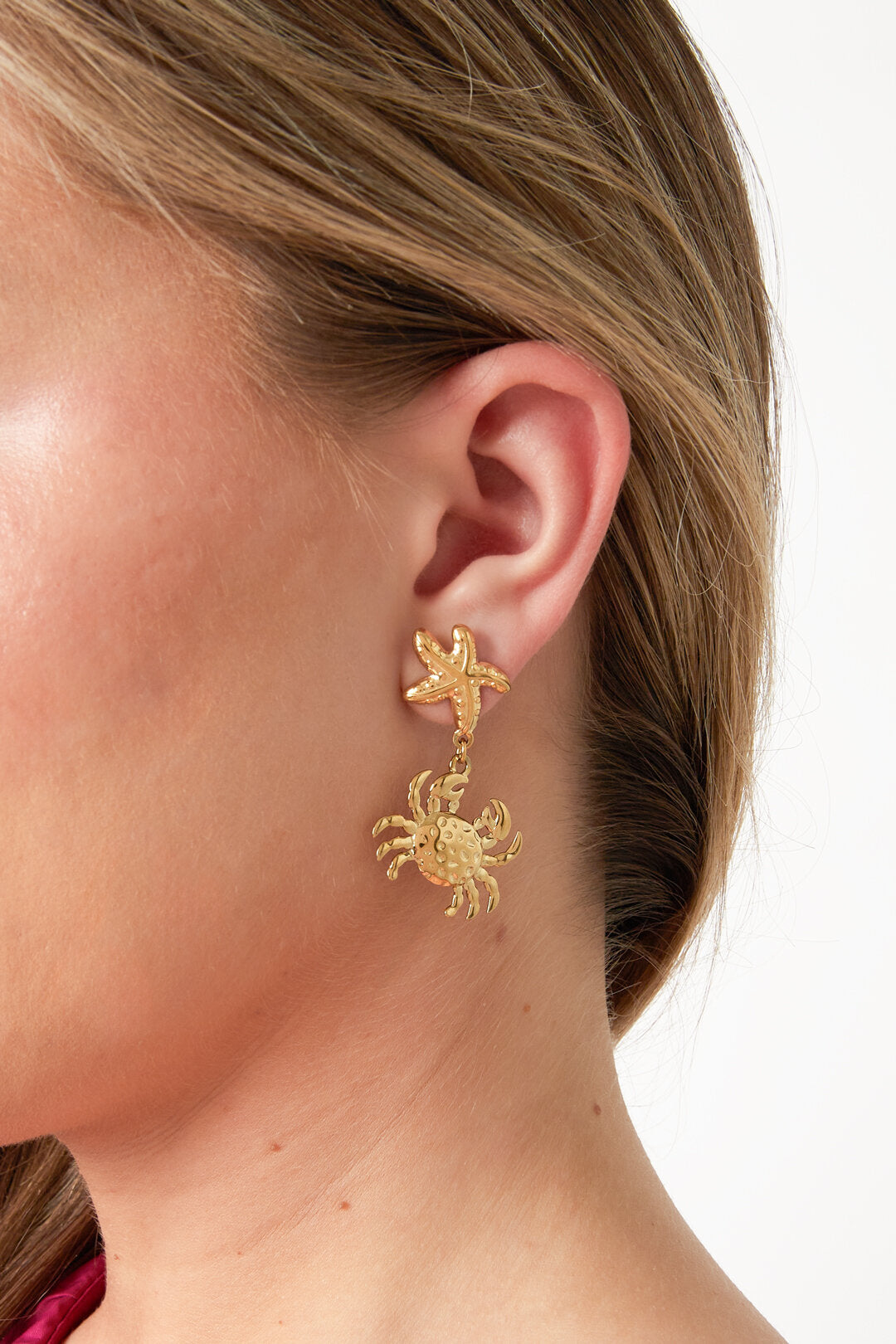 Stylish Gold Starfish Drop Earrings for Summer