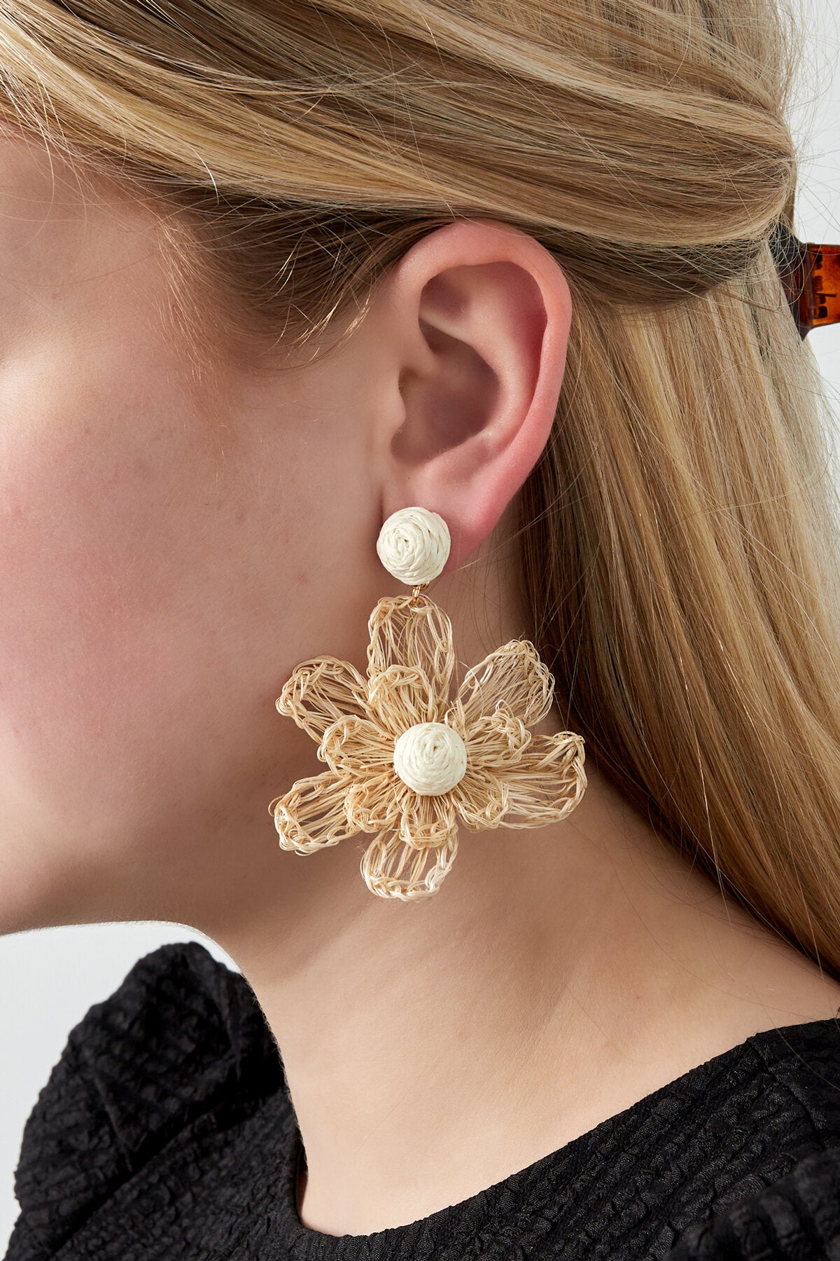 Romantic Pink & Orange Flower Dangle Earrings