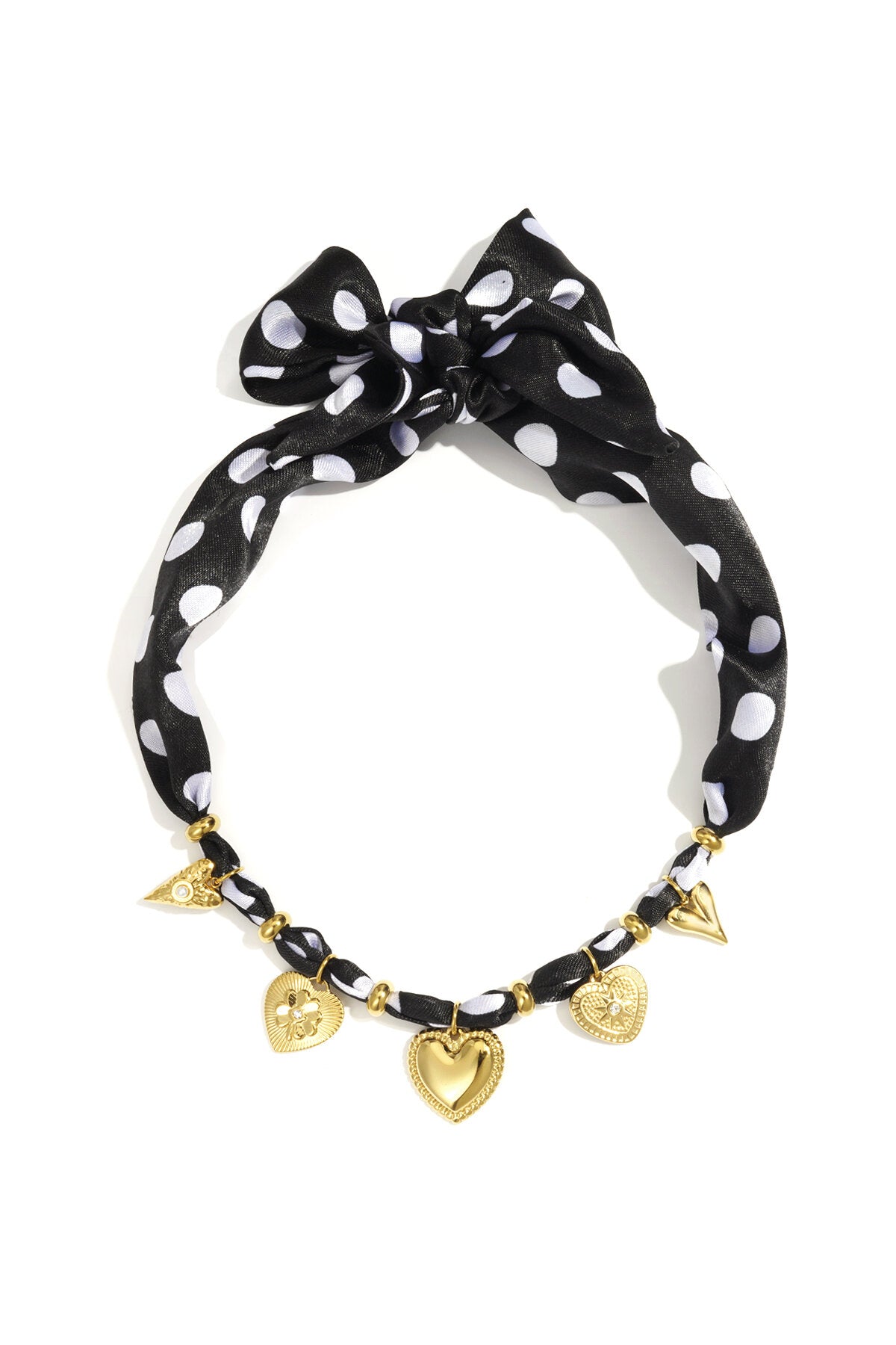 Elegant Black Braided Necklace with Heart Detail